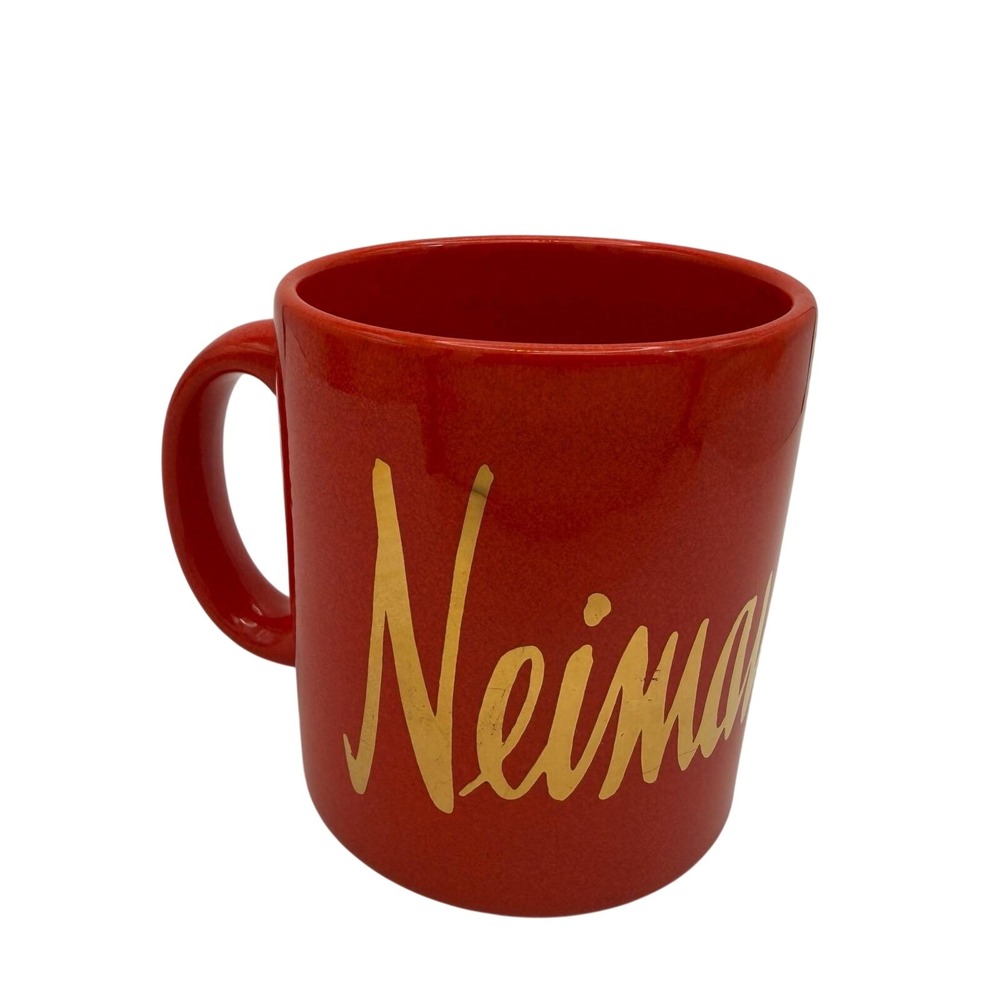 Waechtersbach Neiman Marcus Red Gold Script Mug Germany Vintage Coffee Cup‎